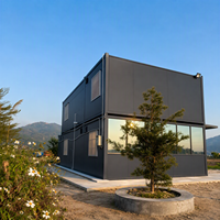 Villa conteneur extensible moderne et simple, grise, 20FT/40FT, préfabriquée, bureau, studio, cour, maisonnette, gîte