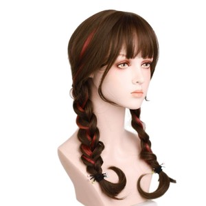 Perruques synthétiques ondulées rouges naturelles de 22 pouces avec frange, style Noël, pour femmes, pour usage quotidien, fête ou cosplay - Product Image 1