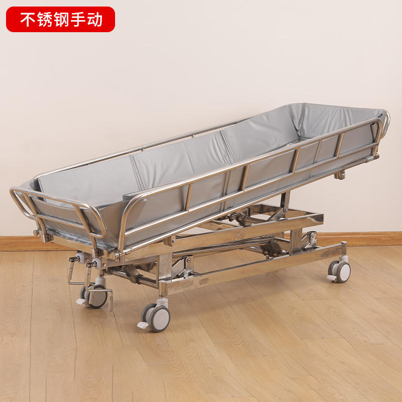 เตียงอาบน้ำแบบแมนนวลโครงเหล็ก