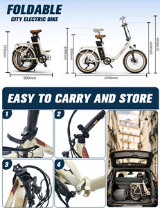 ONESPORT-Vélo Électrique Pliant Hybride de 250W, 48V, 7 Vitesses, 20x3.0 Pouces, Cadre en Acier pour Femmes, Entrepôt Européen - Product Image 4