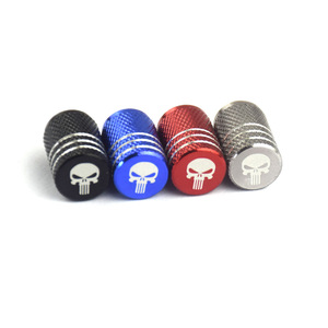 Bouchons de valve de pneu en alliage d'aluminium, design tête de mort, pour valve tubeless, accessoire automobile, taille universelle, embout américain - Product Image 1