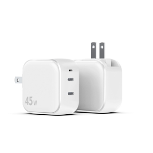 45W Dual USB C Wall <b>Charger</b> PD Fast Charging Plug Universal Power Adapter White Black - Product Image 3