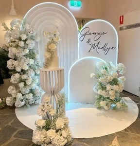 Op maat gemaakte PVC 3D bloemenboog Chiara achtergrondframe nieuw binnenkomende wanddecoratie met lichteffecten voor bruiloften en feesten - Product Image 2