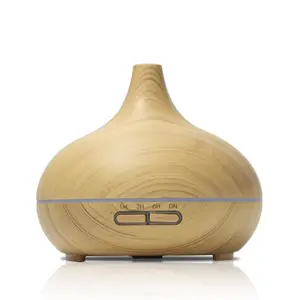550ML Wood Grain Aromatherapy Diffuser Large Room with Remote Ultrasonic Essential Oil Diffusers Humidifier with Ambient Light