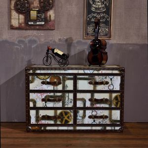 Antik Vintage rustik lüks ülke klasik mobilya el boyalı ev otel yatak odası ev ofis ayarlanabilir 5 + çekmeceler oturma - Product Image 1