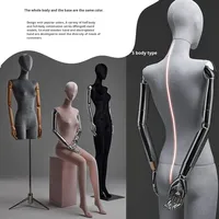Magasin de vêtements haut de gamme coloré velours plat-épaule modèle accessoires pour femmes fenêtre fausse poupée robe de mariée magasin présentoir