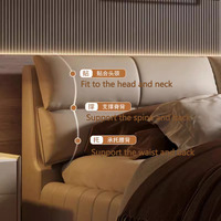 Lit king-size en cuir italien chinois moderne minimaliste, extensible et pliable, pour chambre principale