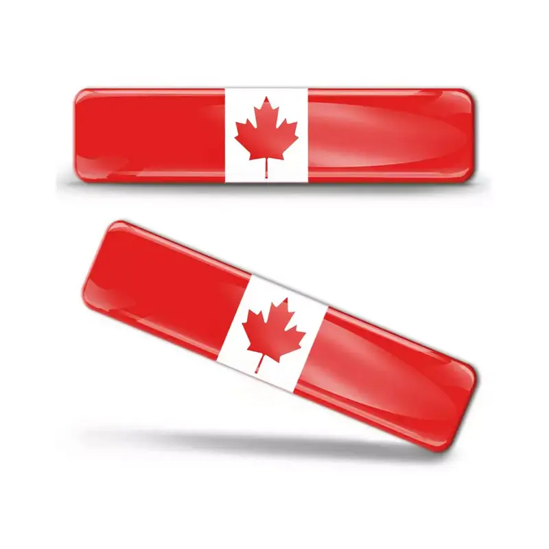 8*1.5cm Rectangle Shape Creative Design Canada Flag Monitor Car Reflective 3d Mini Sticker Door With High Quality