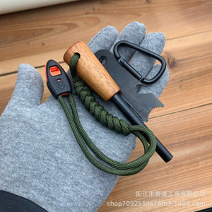 Allume-feu en tige de magnésium avec manche en bois, pour survie en extérieur, camping, étanche, coupe-vent, alliage solide, 880 mm - Product Image 4