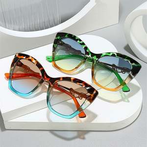 Lunettes de soleil œil-de-chat surdimensionnées pour femme, monture colorée rétro, protection UV400, avec logo personnalisé, collection 2025 - Product Image 2