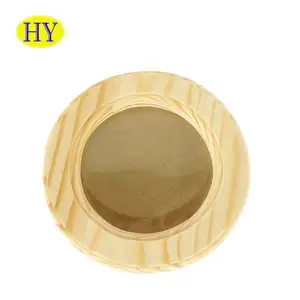 Custom Round Shape Natural Unfinished Pine Wood Photo Round Wooden Picture Frame For Sale