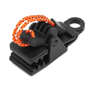 Clip de tente robuste en plastique avec cordon orange pour sécuriser la bâche, utilisation extérieure, grande taille, matériau PVC - Product Image 1