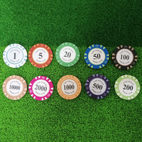 Jetons de poker personnalisés avec logo, accessoires, jetons de poker en céramique de 14g, marqueur de balle de golf