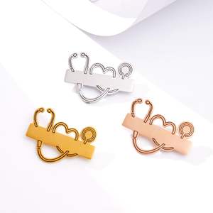 Personnalisé gravé votre nom personnalisé LOGO épinglette <span class=keywords><strong>broche</strong></span> pour docteur en acier inoxydable personnalisé <span class=keywords><strong>professionnel</strong></span> broches broches - Product Image 2