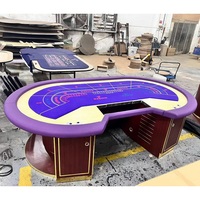 Table de poker électronique de luxe pour 10 personnes YH avec machine de jeu, table de baccarat avec armoire de croupier