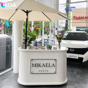 Carro de Comida Móvil LEDA con Techo de Lona, Ruedas, <span class=keywords><strong>para</strong></span> <span class=keywords><strong>Bodas</strong></span>, Fiestas, Bar de Playa, Exhibición de Eventos, Decoración <span class=keywords><strong>para</strong></span> Eventos y Fiestas - Product Image 1