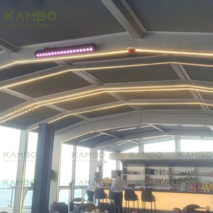 Profilés télescopiques en aluminium pour toit coulissant électrique trempé rétractable en verre pour patio extérieur moderne Boîtiers de véranda pour hôtels - Product Image 6