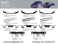 Extensions latérales de lèvre avant noires brillantes M3 M4 F80 F82, diffuseur arrière F80, séparateur avant pour BMW