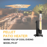 Poêle à granulés moderne autoportant 5KW pour usage extérieur, avec foyer, tube de fumée en verre borosilicate, acier inoxydable, trémie de 3,8 kg