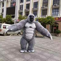 Costume de mascotte gonflable King Kong Gorilla unisexe sur mesure de 2,6 m en peluche pour adultes, idéal pour les fêtes d'Halloween, les carnavals et les événements d'anime