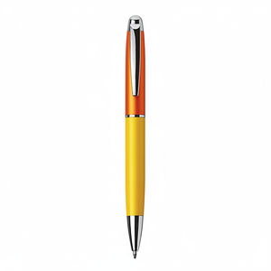 Penna a Sfera in Alluminio Arancione e Gialla, Penna Promozionale in Metallo per Affari, Penna a Sfera Originale per Regalo - Product Image 2