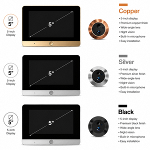 5 Inch Tuya 1080P Video Peephole <b>Camera</b> Door Video Peephole <b>Wifi</b> IR Night Vision <b>Smart</b> Video Door Peephole Door <b>Camera</b> - Product Image 1