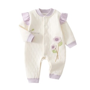 Combinaison matelassée pour bébé, sous-vêtements thermiques en coton à manches longues, vêtements de nuit pour fille, printemps automne, épaissi, classe A - Product Image 5
