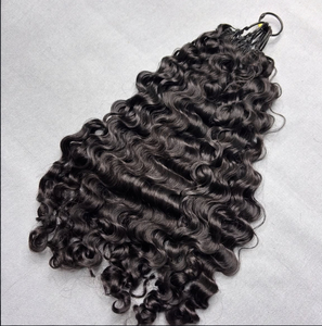 Extensions de cheveux au crochet en gros, cheveux humains bouclés bruts non traités 100% alignés sur les cuticules, double trame machine, 100g - Product Image 4