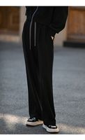 Conjunto de dos piezas casual para mujer: abrigo corto con cremallera y cuello alto, pantalones de cintura alta de pierna ancha, chándal holgado para uso diario en otoño.