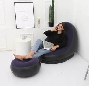 customized Inflatable <strong>Air</strong> <strong>Sofa</strong> Portable Lounger <strong>Air</strong> <strong>Sofa</strong> Chair Single Outdoor Lazy <strong>Air</strong> <strong>Sofa</strong> <strong>Bed</strong> With Footstool - Product Image 3