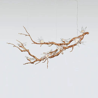 Nouveau Design doré branche d'arbre applique murale créative à la main verre oiseau hôtel mariage appliques murales décoratives intérieur