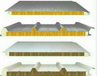 Panneau sandwich en laine de roche isolé thermiquement, résistant au feu, panneau de toiture conforme aux normes ASTM/EN/JIS/DIN, épaisseur 30 mm-150 mm pour toiture