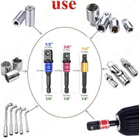 Adaptador de Enchufe Angular de 105 Grados de Grado de Impacto, Juego de Extensión para Herramientas Eléctricas, Soporte para Destornillador, Accesorio para Taladro y Tuercas