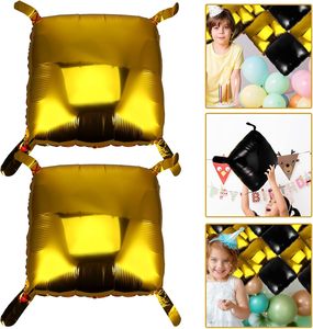 Globo de aluminio metálico 3D en forma de cubo dorado brillante, globo de fiesta para decoración de bodas, cumpleaños y Año Nuevo - Product Image 6