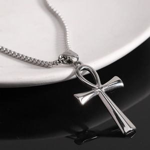 Stainless Steel <b>Cross</b> Pendant Necklace 26MM Fashion Daily Wear Gift Jewelry Geometric Design - Product Image 3