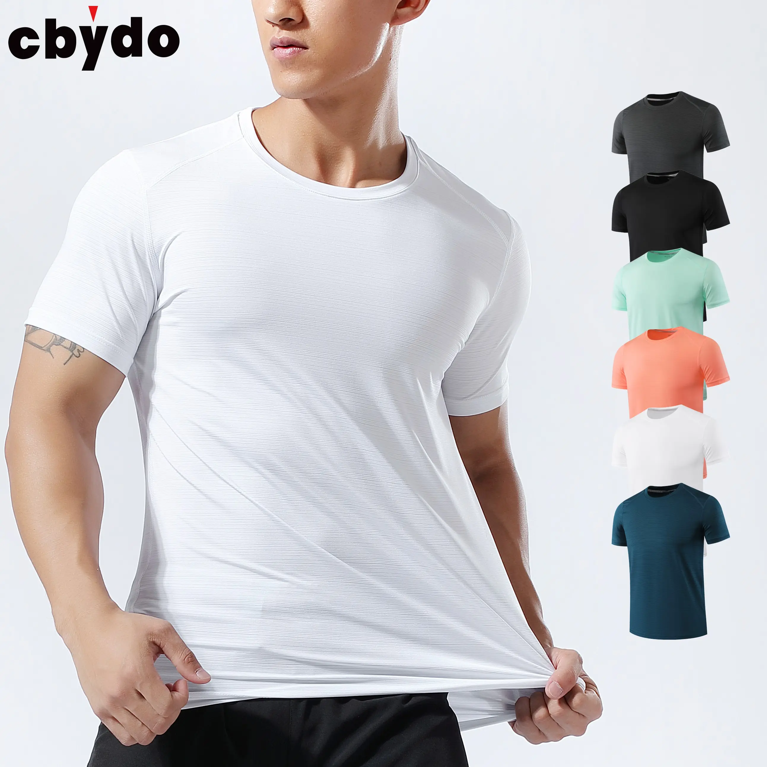 Cbydo high quality sport t shirt blank Breathable Sportswear Men Fitness Running quick dry Gym Fitness custom men's t-shir