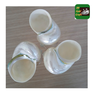 Verre à vin artisanal <span class=keywords><strong>en</strong></span> coquille d'escargot naturelle, design classique, avec <span class=keywords><strong>bouchon</strong></span> <span class=keywords><strong>en</strong></span> paille, résistant au lave-vaisselle, verre décoratif pour bar et fête - Product Image 2