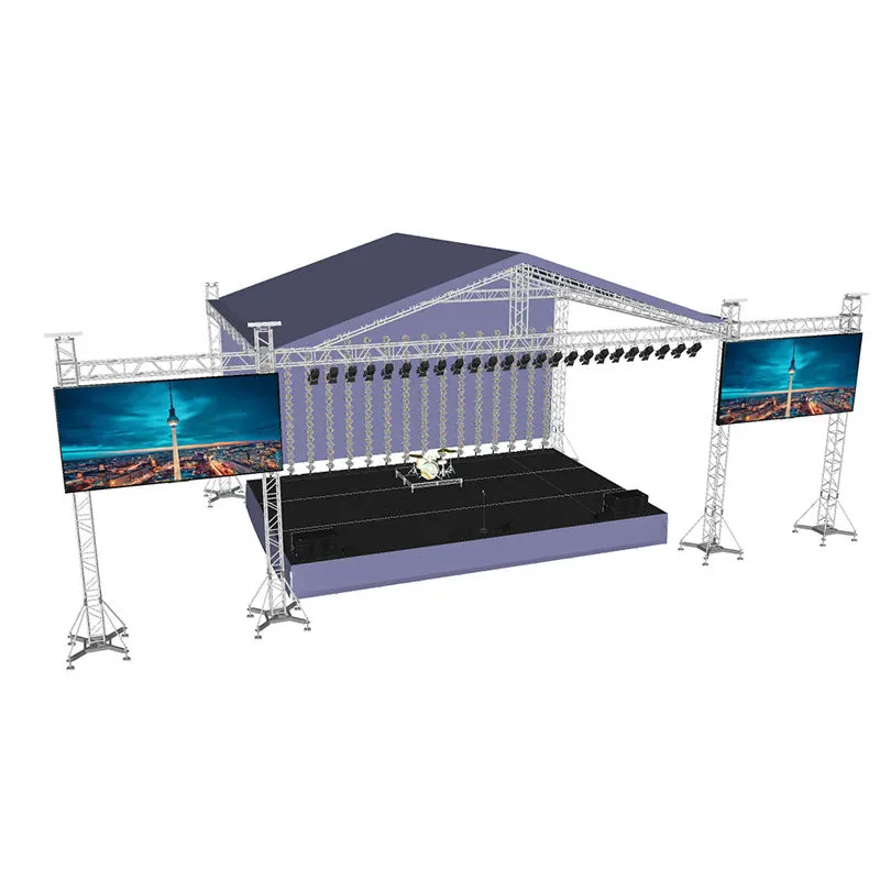 Giàn cho triển lãm hệ thống sân khấu sự kiện với mái giàn cho buổi hòa nhạc LED Video tường mặt đất hỗ trợ đứng
