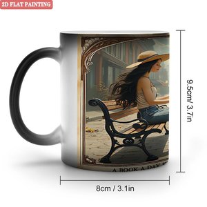 Frosted Black 11oz <b>Ceramic</b> <b>Mug</b> Heat Changing Magic Cup For Beverage Fans - Product Image 1