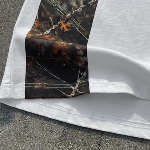 Chemises en camouflage d'arbre véritable de haute qualité, t-shirt en coton à col rond imprimé, t-shirt lourd à épaules tombantes, t-shirts surdimensionnés pour hommes - Product Image 5