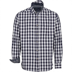Chemise à carreaux bavaroise traditionnelle bleu marine et blanc de haute qualité pour hommes, pour Lederhosen Oktoberfest automne, OEM personnalisé, 100% coton - Product Image 1