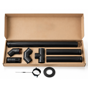 Kit de <span class=keywords><strong>tuyau</strong></span> de cheminée en acier inoxydable de 80 mm de diamètre avec capuchon/supports/<span class=keywords><strong>tuyau</strong></span> de 1000 mm d'épaisseur 1 mm pour foyer/cheminée à granulés - Product Image 5