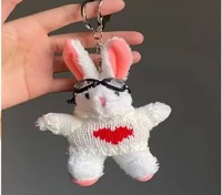 Llavero de Peluche de Conejito con Suéter Romántico, Colgante Kawaii para Bolsa, Regalo de San Valentín