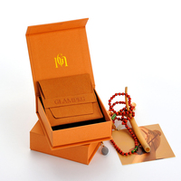 GLAMPKG Boîte d'emballage pour bijoux indiens Boîtes cadeaux magnétiques en mousse insérées avec pochette pour collier