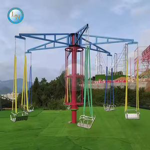 Conception de projet de parc d'attractions non motorisé <span class=keywords><strong>Manpower</strong></span> Tirez la corde et tournez Simple Swing Ride Flying Chair - Product Image 3