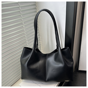 Fashion Simple Shoulder <b>Bag</b> Solid Color Tote For Work Shopping Travel Office Daily Commute - Product Image 4