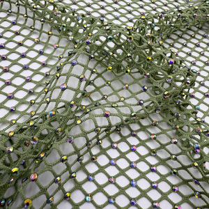 Tessuto a Rete Elasticizzato Personalizzabile con Strass Cristallo Iridescente AB, Vendita al Metro - Product Image 4