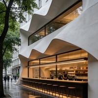 Panneaux GRC à double courbure pour hôtels de luxe, hôpitaux et usage extérieur - Revêtement mural sculptural ignifuge et résistant à l'eau