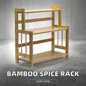 Estante de Especias de Bambú Personalizado, Estantes de Almacenamiento de 3 Niveles, Estante de Despensa Vertical para Almacenamiento en la Encimera de la Cocina, Organizador de Encimera de Baño - Product Image 2