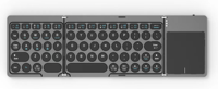 Teclado BT Plegable con Panel Táctil de Precisión, Ultra Delgado, Inalámbrico, con Interruptor de Tijera, Funda con Soporte para iPad, Tablet y Teléfono